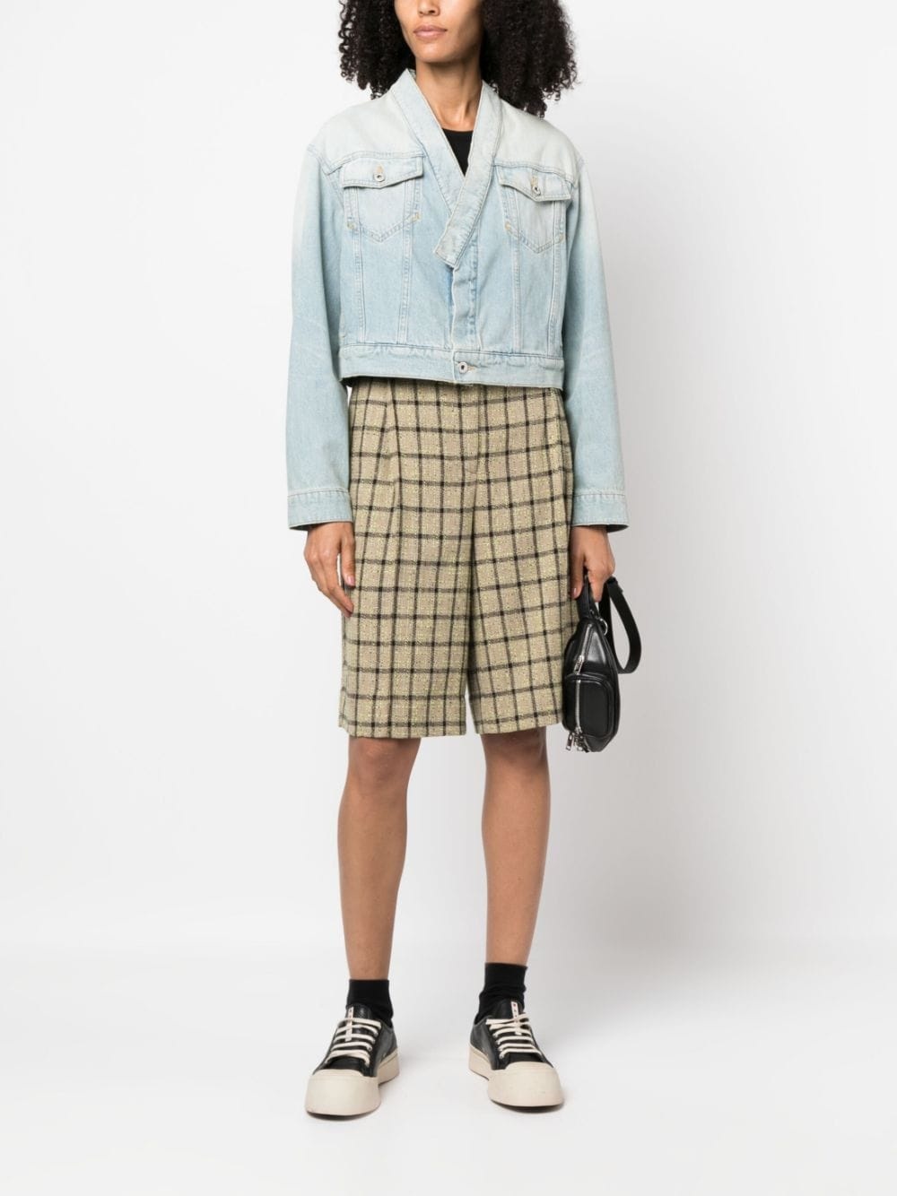 faded-effect cropped denim jacket - 2