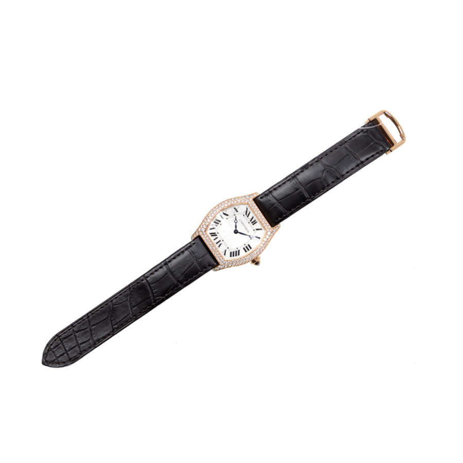 Pre-owned Cartier Tortue Diamond Silver Dial Men's Watch WA503951 - 3