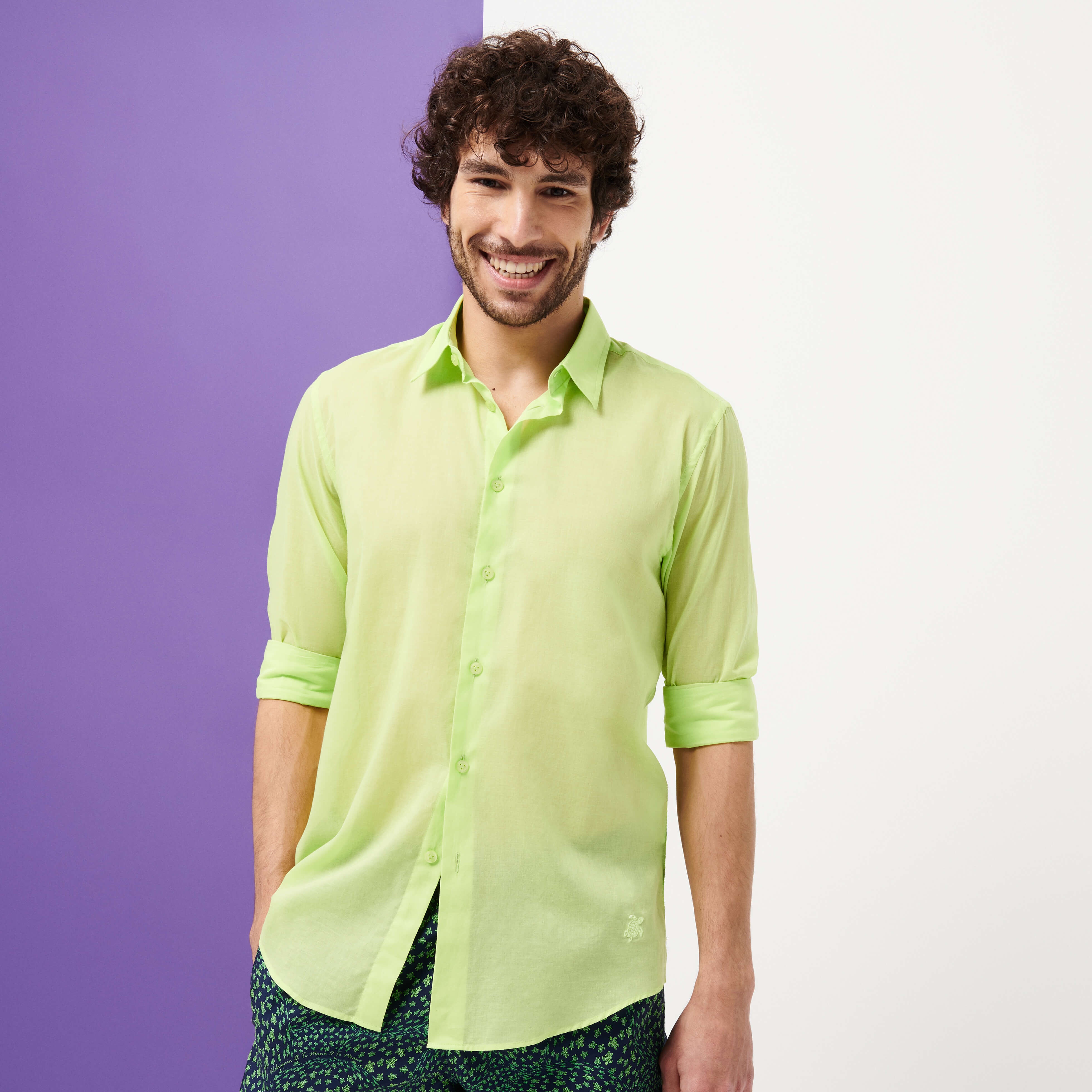 Unisex Cotton Voile Lightweight Shirt Solid - 6