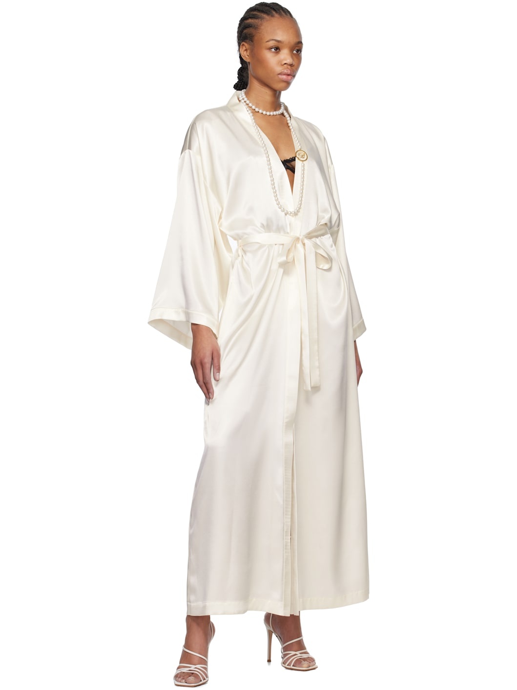 Off-White Rhinestone Logo Robe - 4