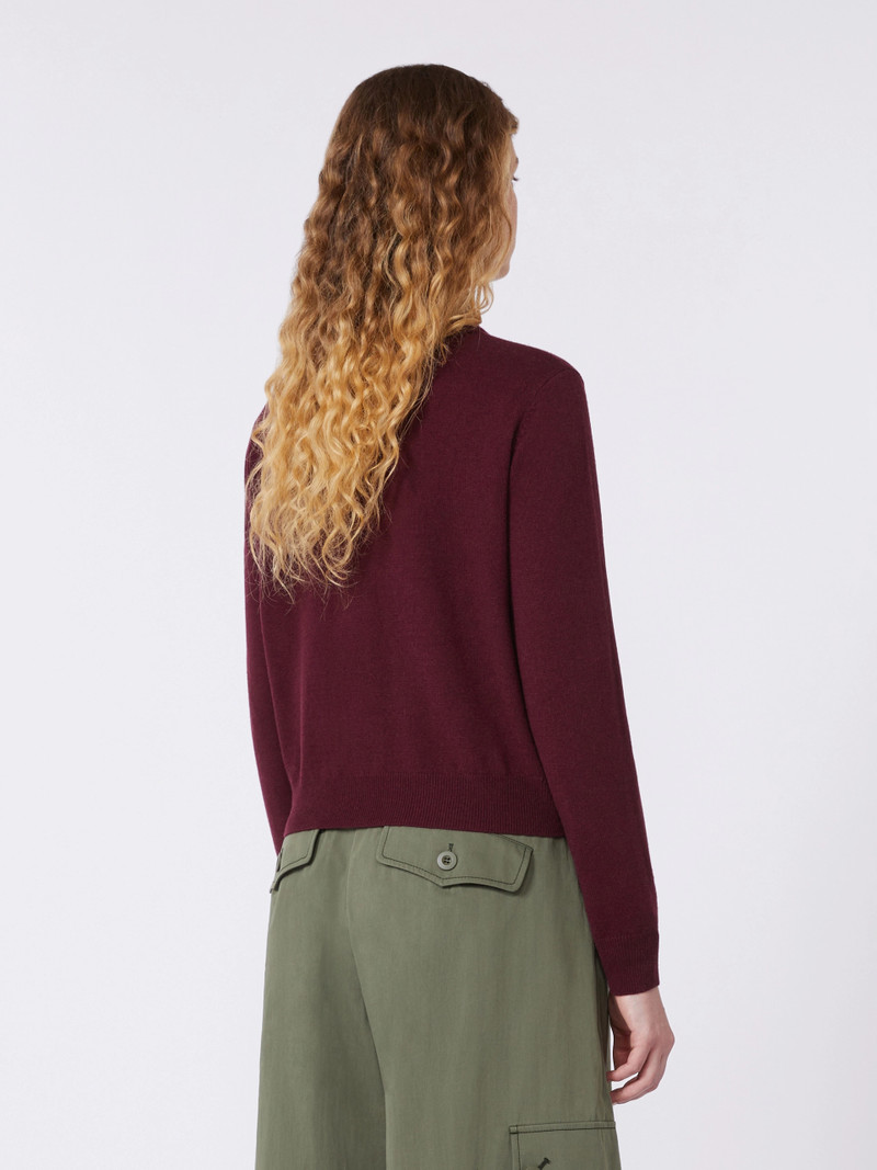 NEBBIA Wool and cashmere cardigan - BORDEAUX 4