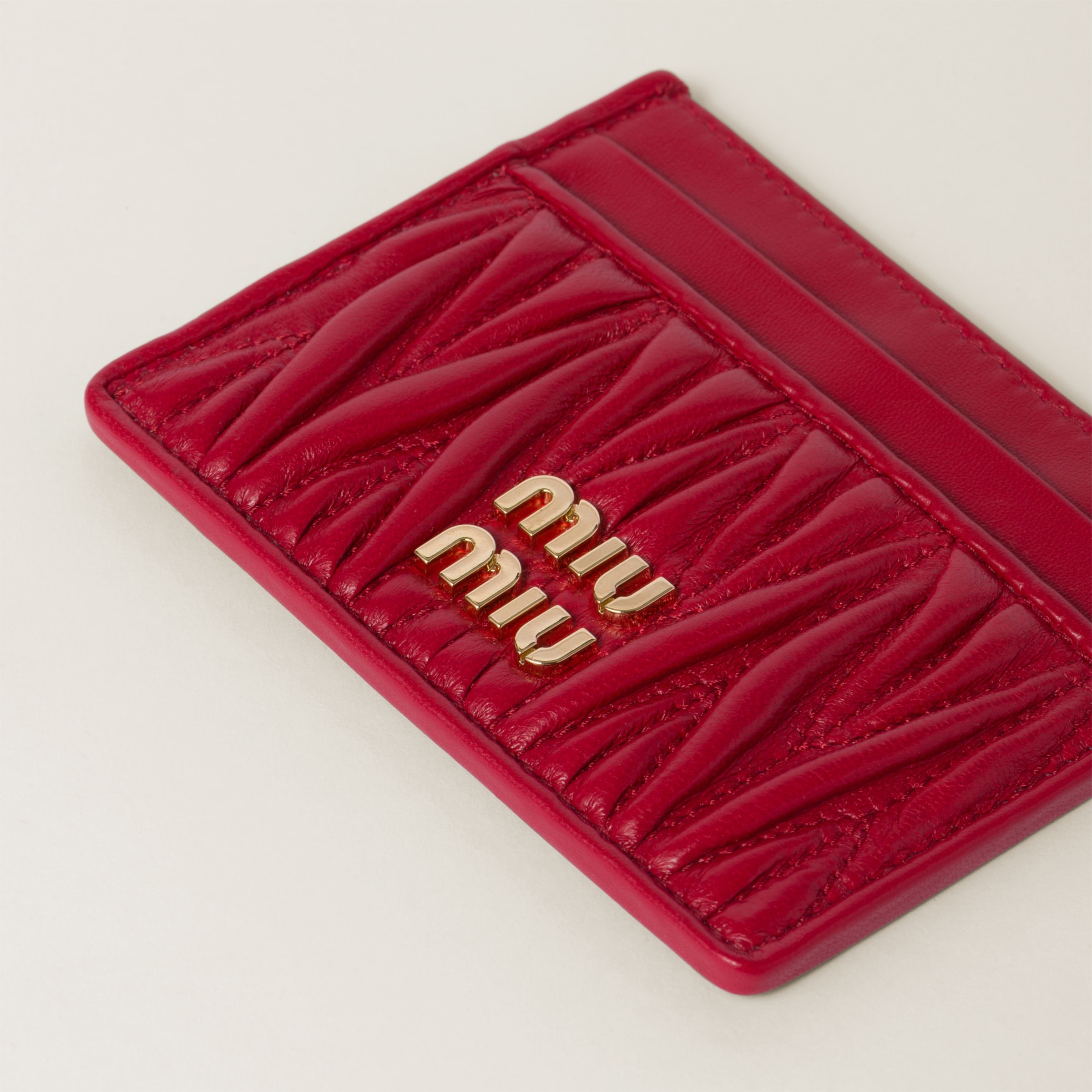Matelassé nappa leather card holder - 1