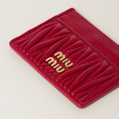 Miu Miu Matelassé nappa leather card holder outlook