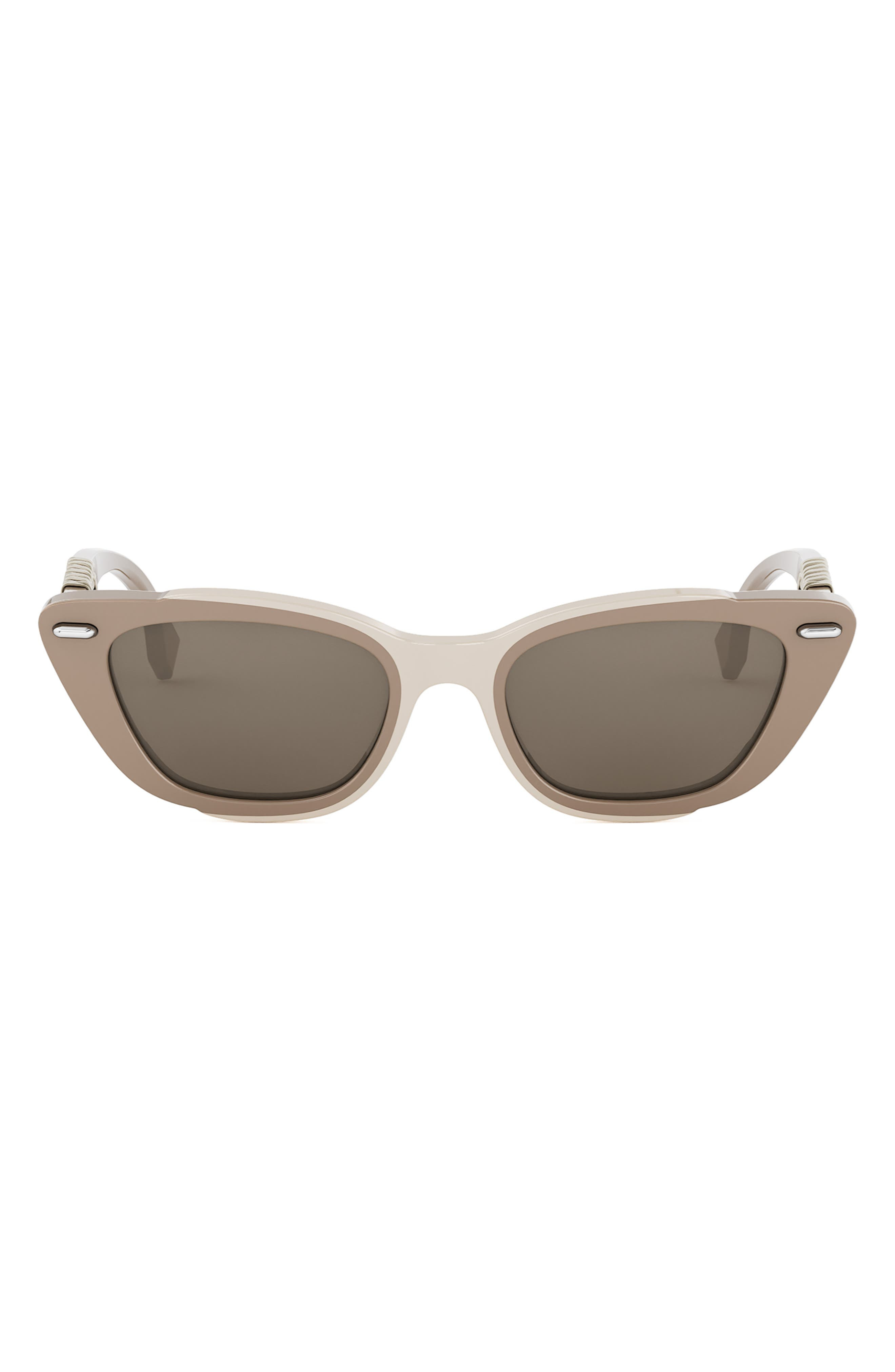 Fendi Interlace Cat Eye Sunglasses in Shiny Light Brown /Brown at Nordstrom - 1