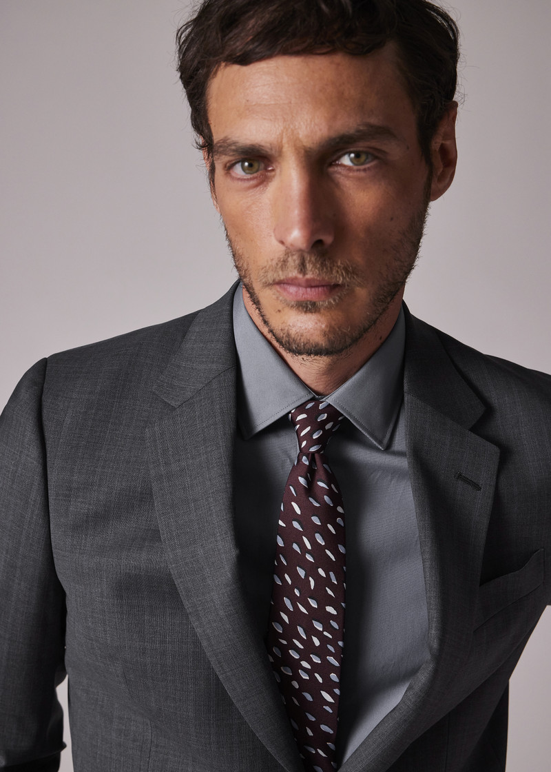 The Soho - Tailored-Fit Grey Stripe Tropical Wool Suit 7