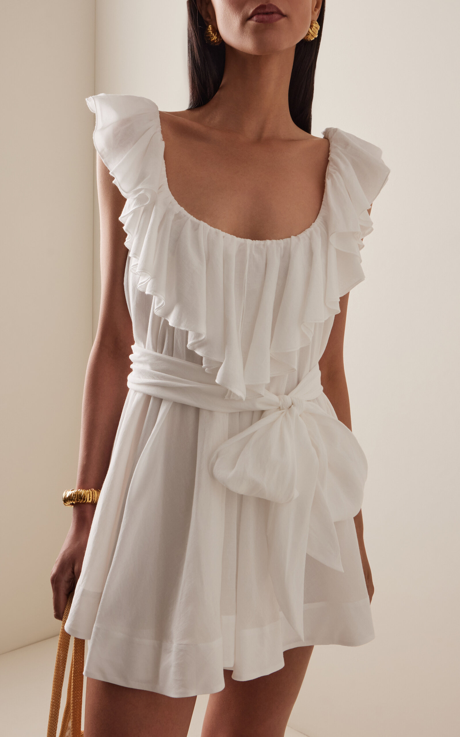 Cotton Mini Dress ivory - 2