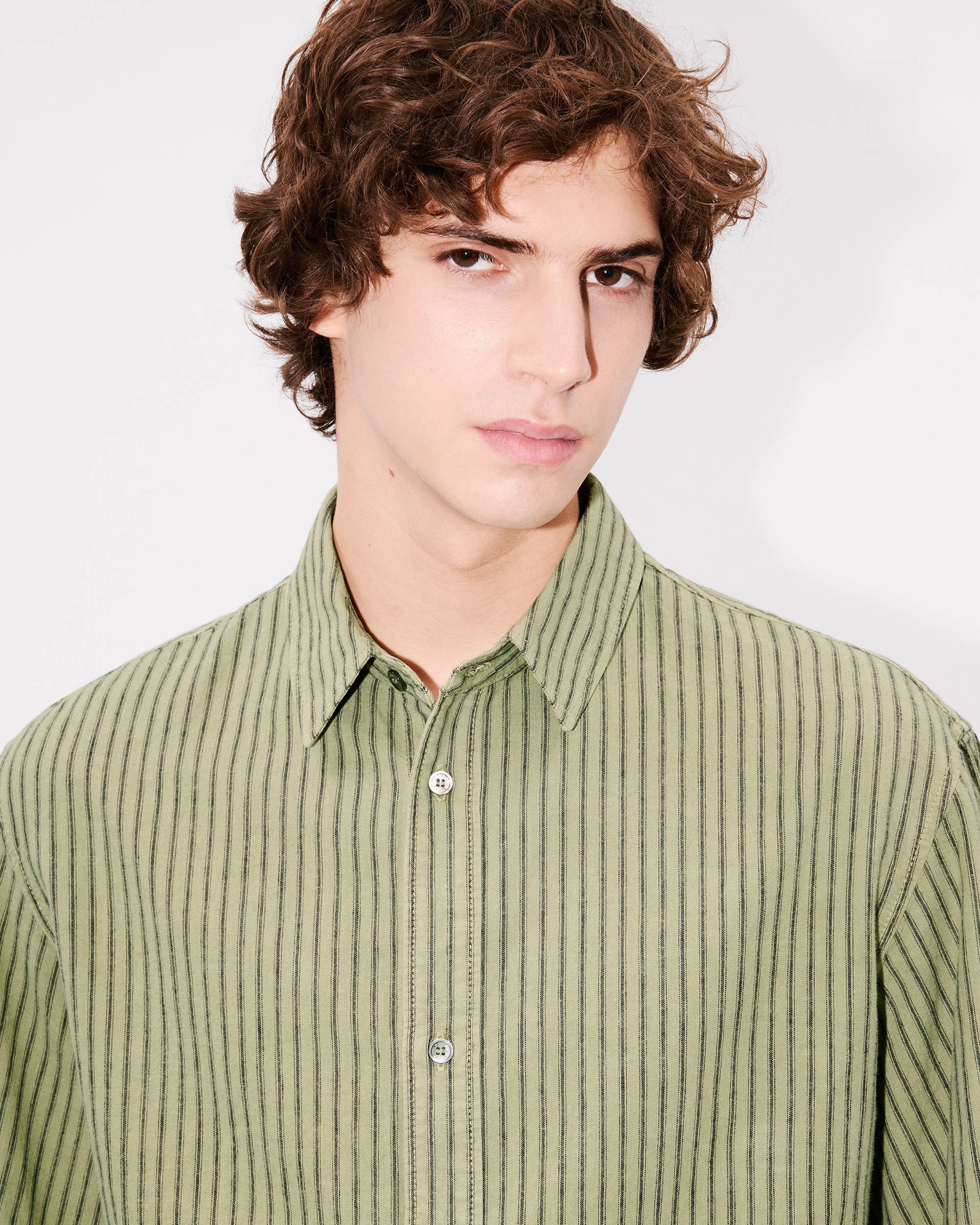 'KENZO Coast Lines' short sleeve shirt in cotton linen - 6