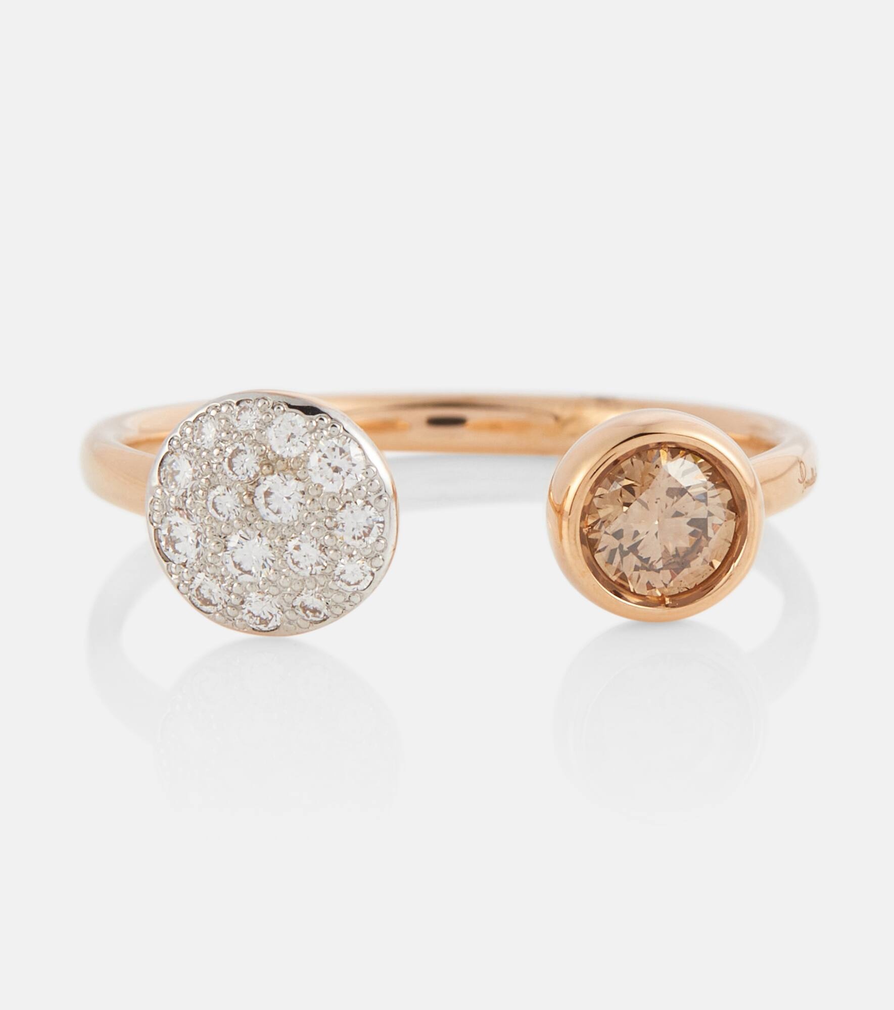 Sabbia 18kt rose gold ring with diamonds - 1