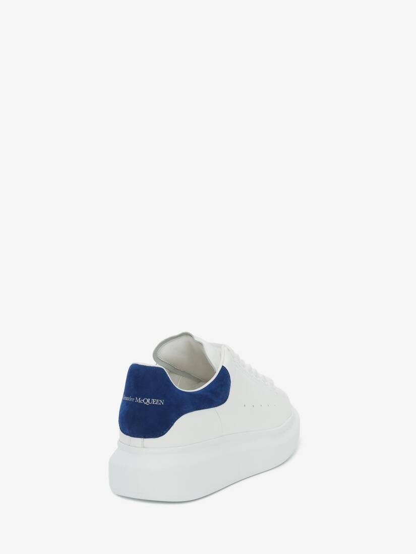 Alexander McQueen Women's Oversized Sneaker in White/paris Blue outlook