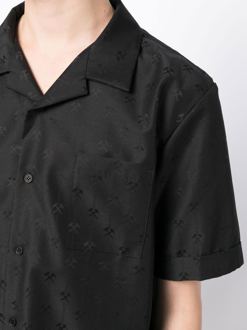 all-over logo print shirt - 5