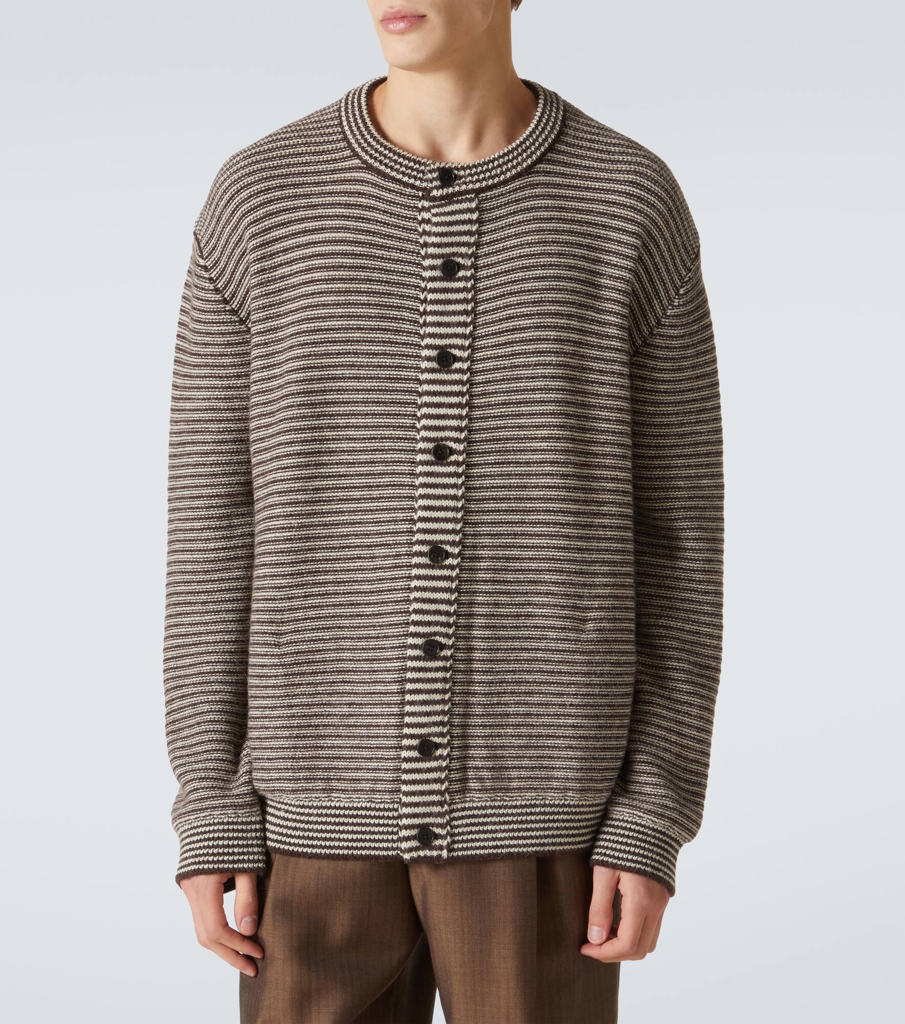 Doyle striped alpaca cardigan - 3
