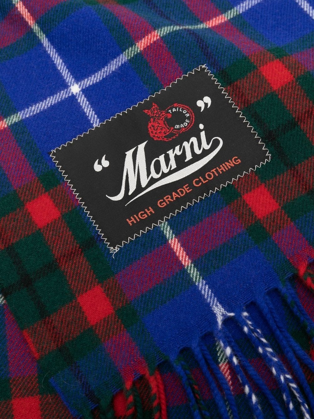 check-pattern knitted scarf - 3