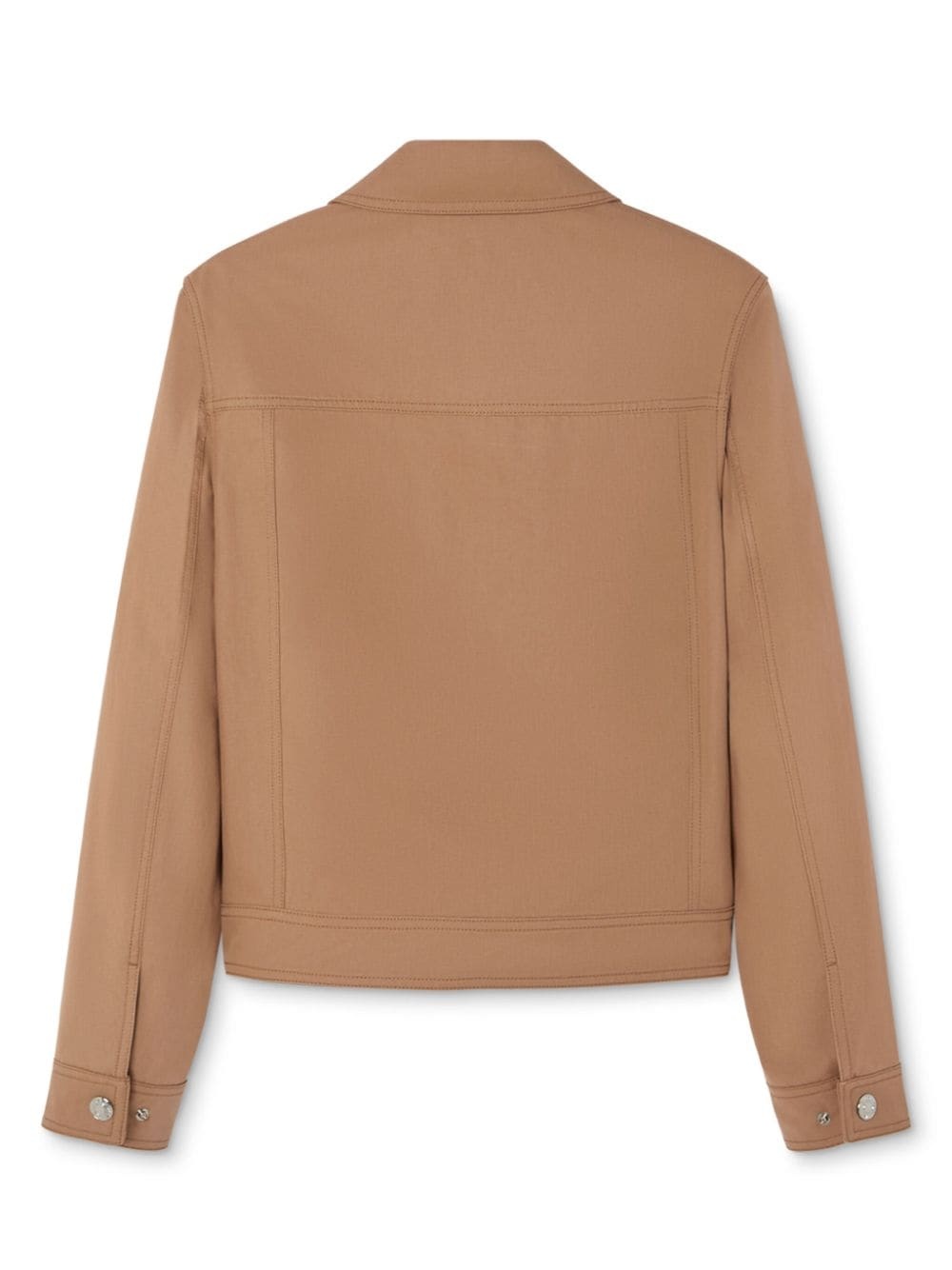 Medusa-plaque zipped cotton jacket - 2