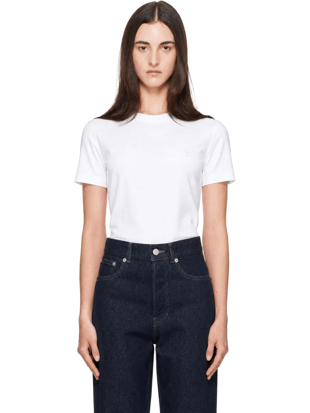 White S/S Mini Embroidered Jersey T-shirt - 1