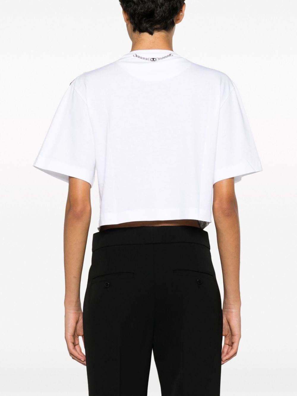 metallic mesh T-shirt - 4