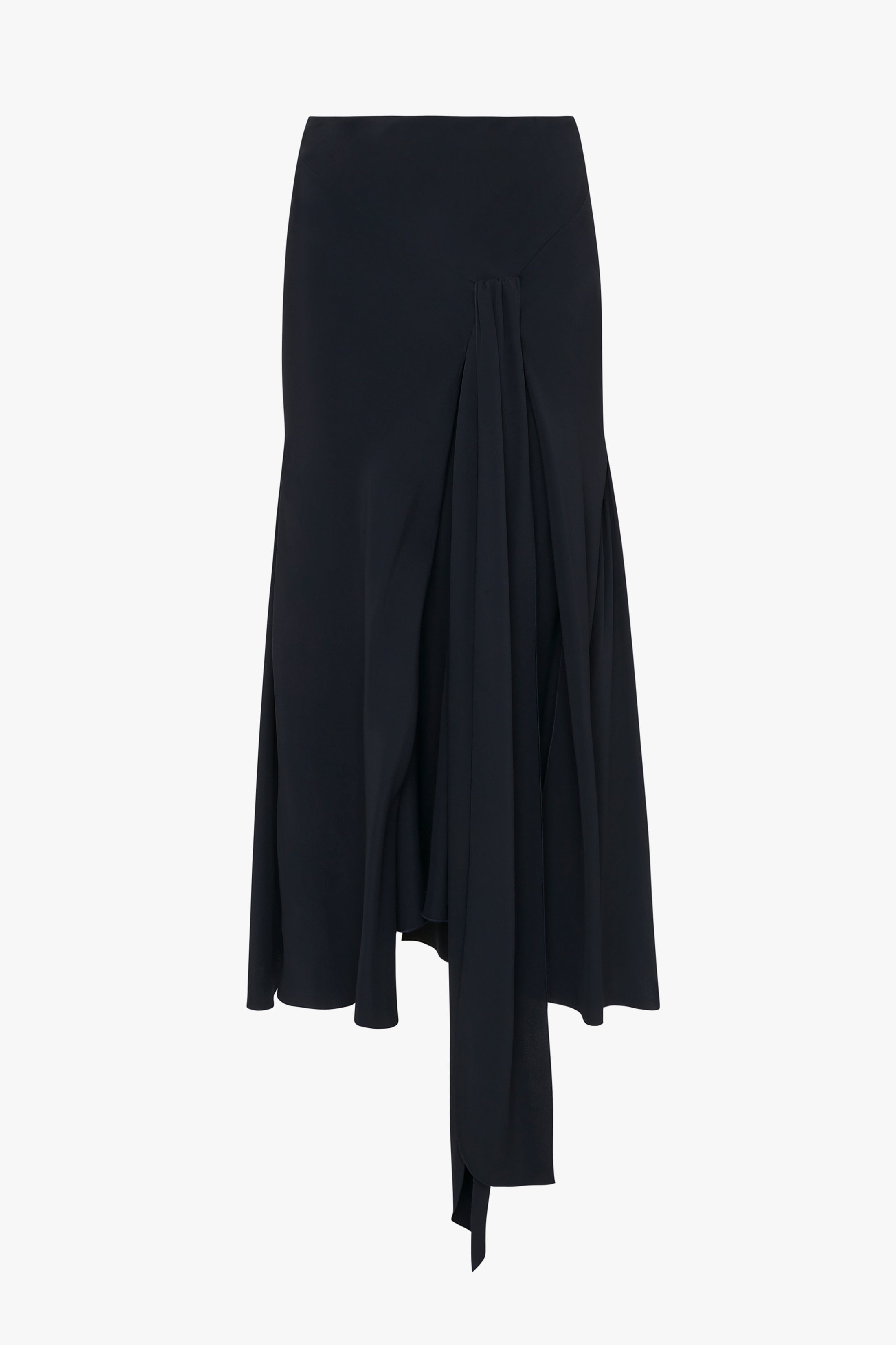 Asymmetric Tie Detail Skirt In Midnight - 1