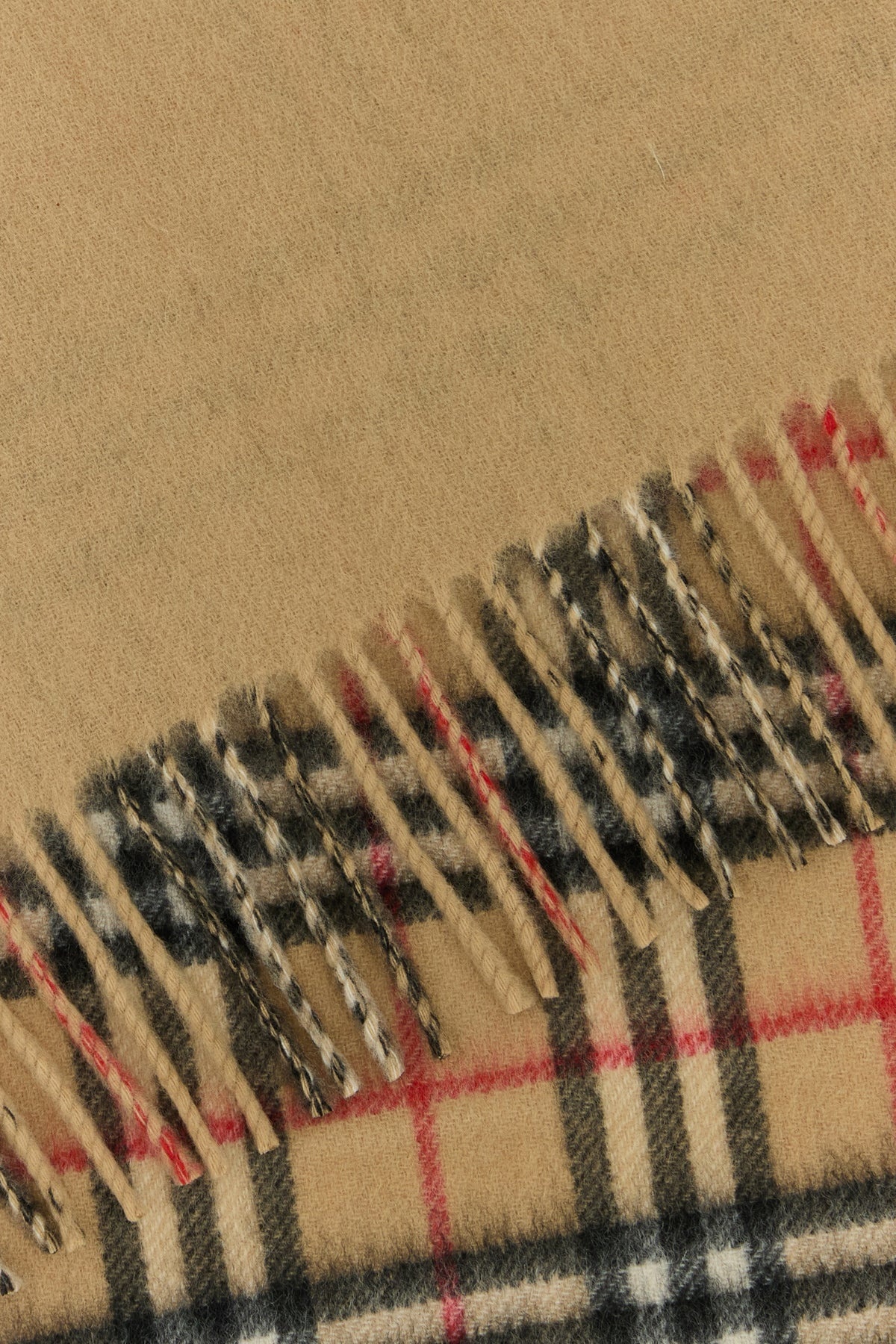 Beige cashmere reversible scarf - 2