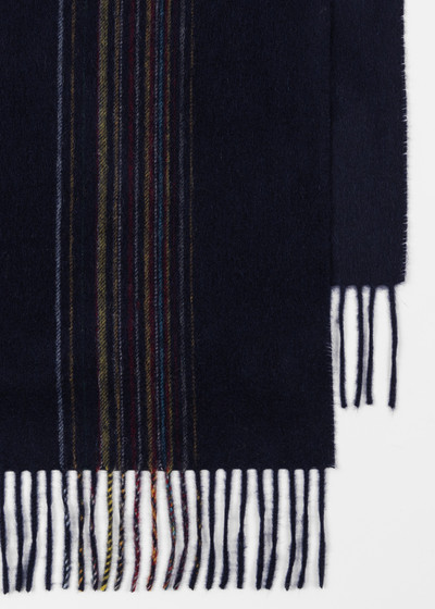 Paul Smith Navy Lambswool-Cashmere 'Signature Stripe' Scarf outlook