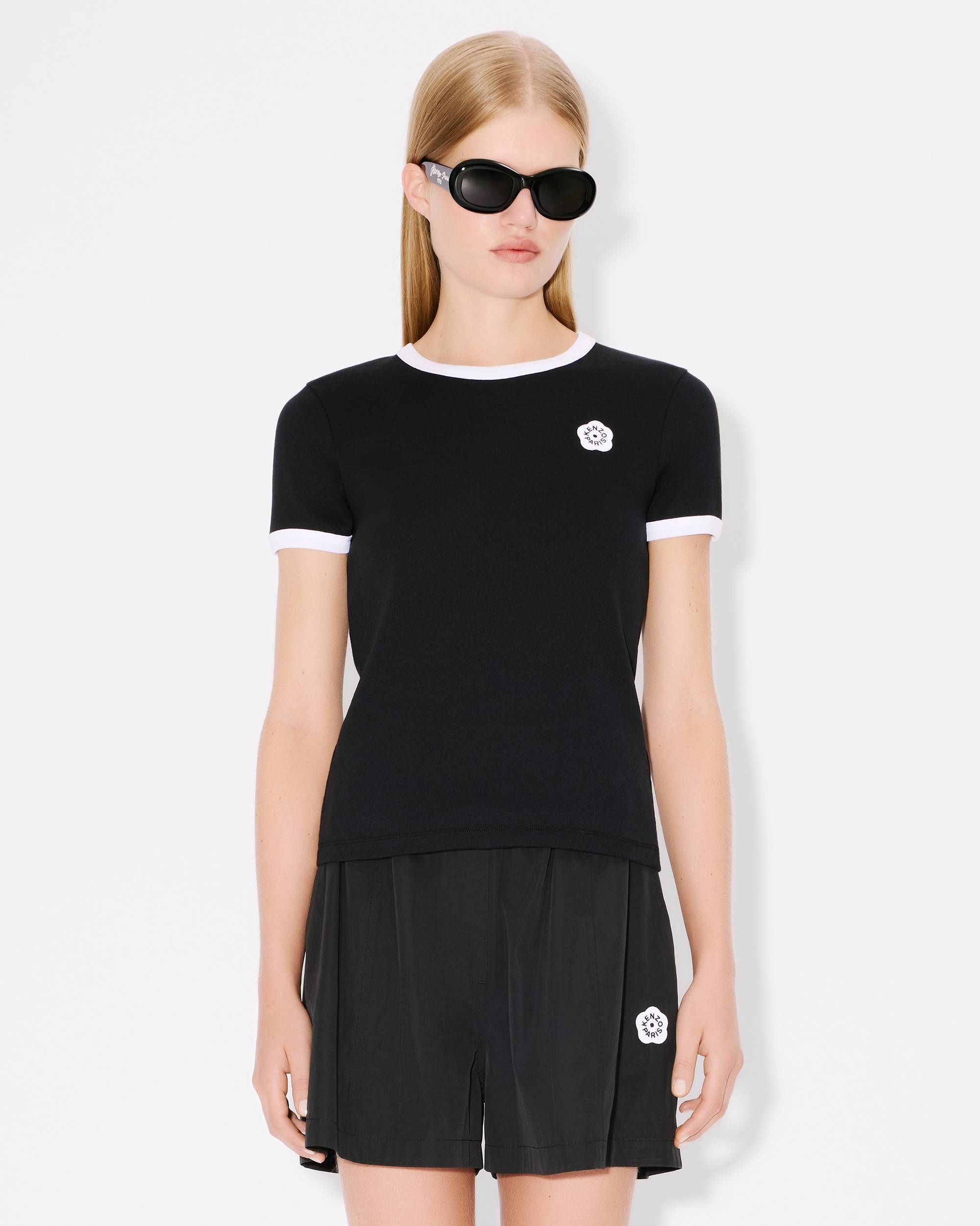 【KENZO】(W) Boke Flower 2.0 Embroidered Rib T-Shirt Black KENZO 'Boke Flower 2.0' embroidered rib T-shirt | REVERSIBLE
