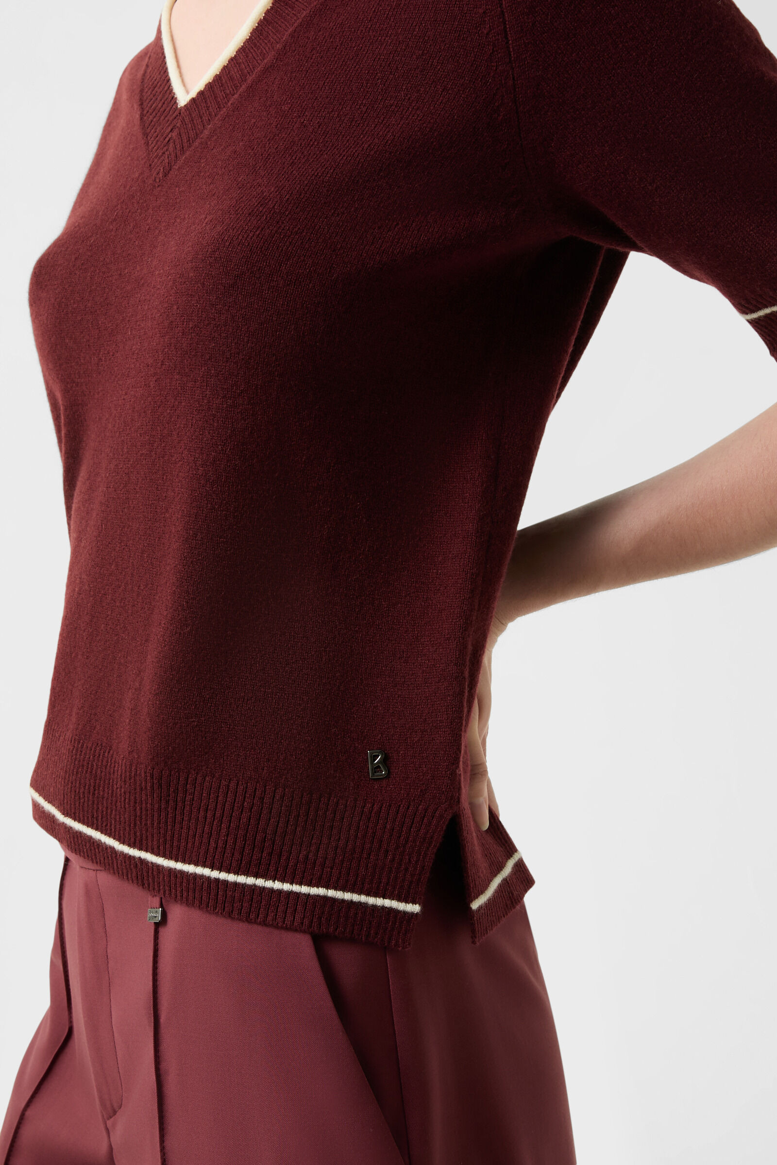 Chiri knitted shirt in Wine red - 4