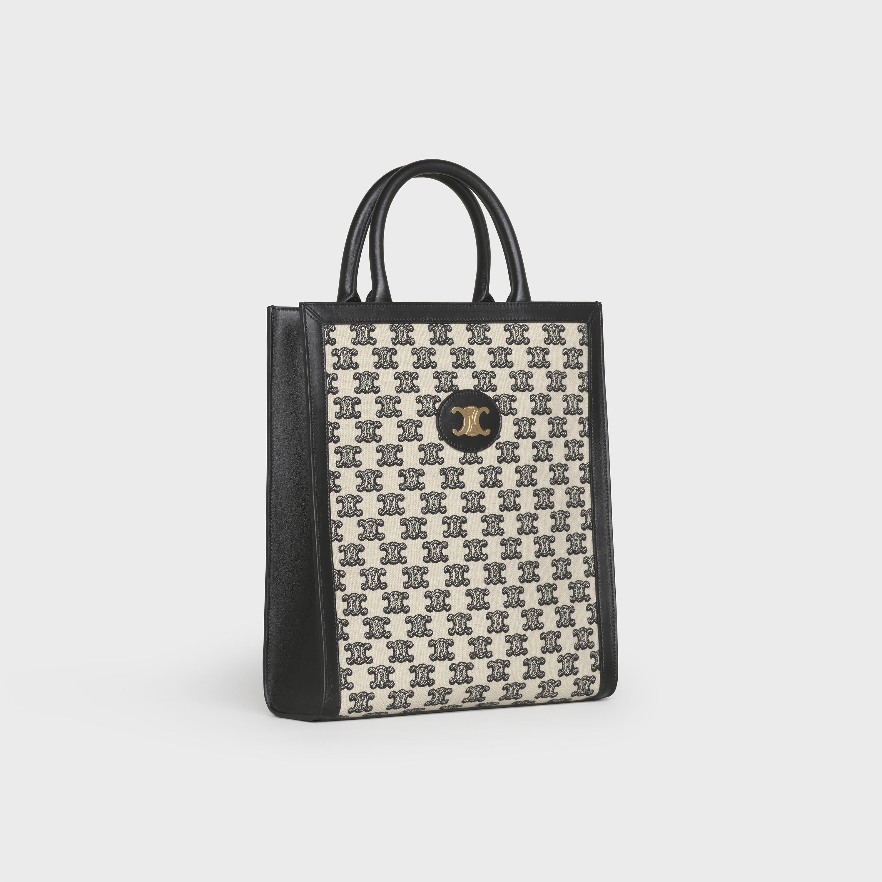 Small Cabas Vertical in Textile with Triomphe Embroidery 2
