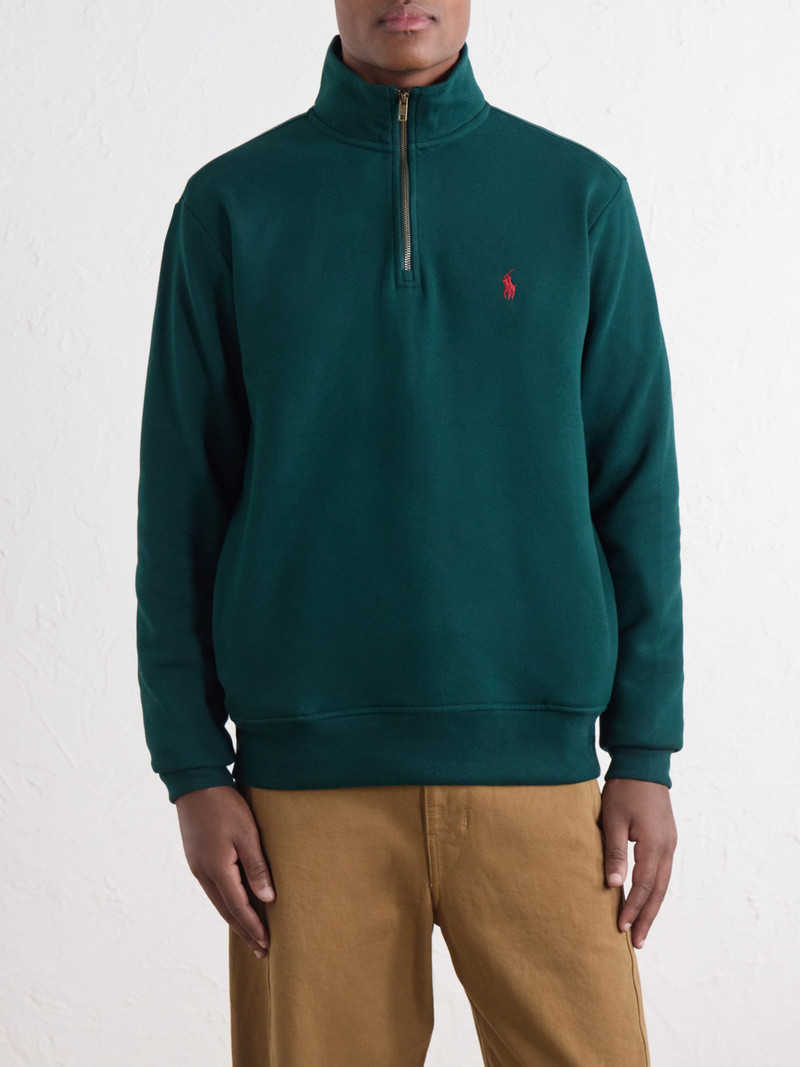 Logo-Embroidered Cotton-Blend Half-Zip Sweatshirt 3