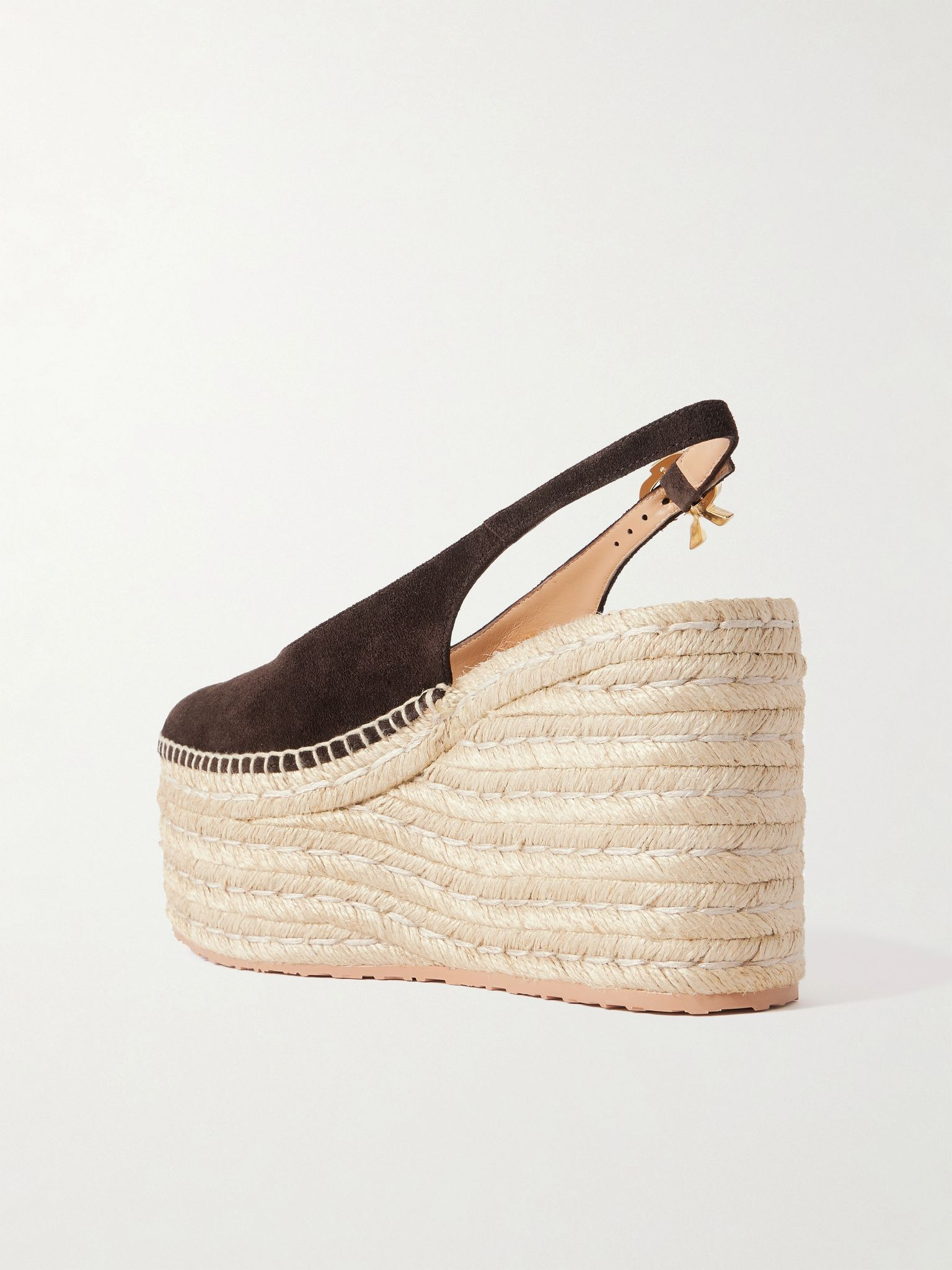 110 suede slingback platform espadrilles Dark brown - 3