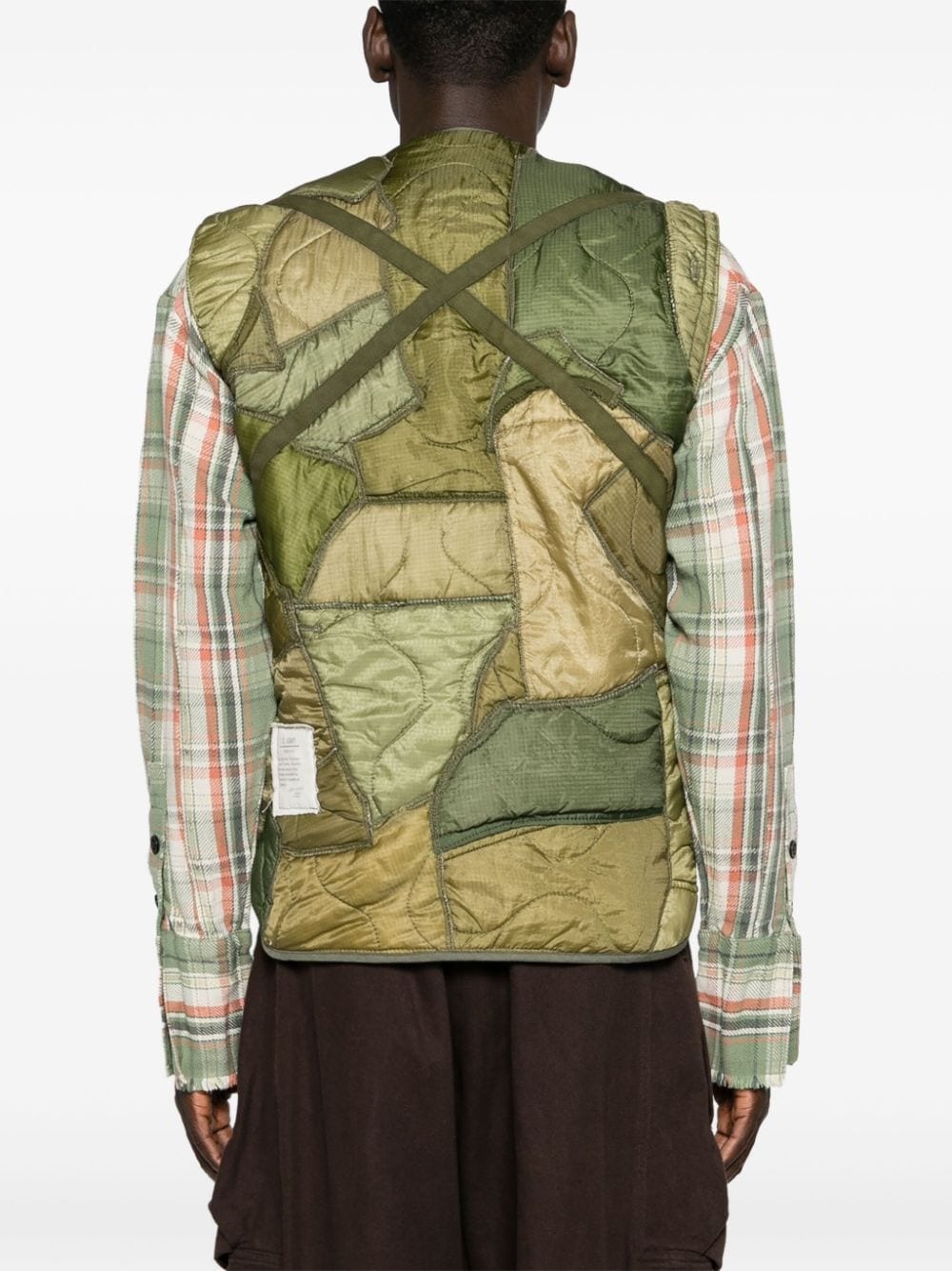 patchwork padded gilet - 4