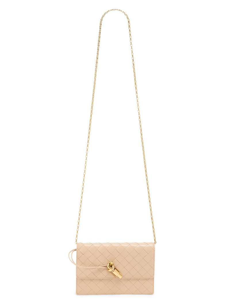 Women's Andiamo Intrecciato Leather Chain Pouch - Shore Muse Brass 6