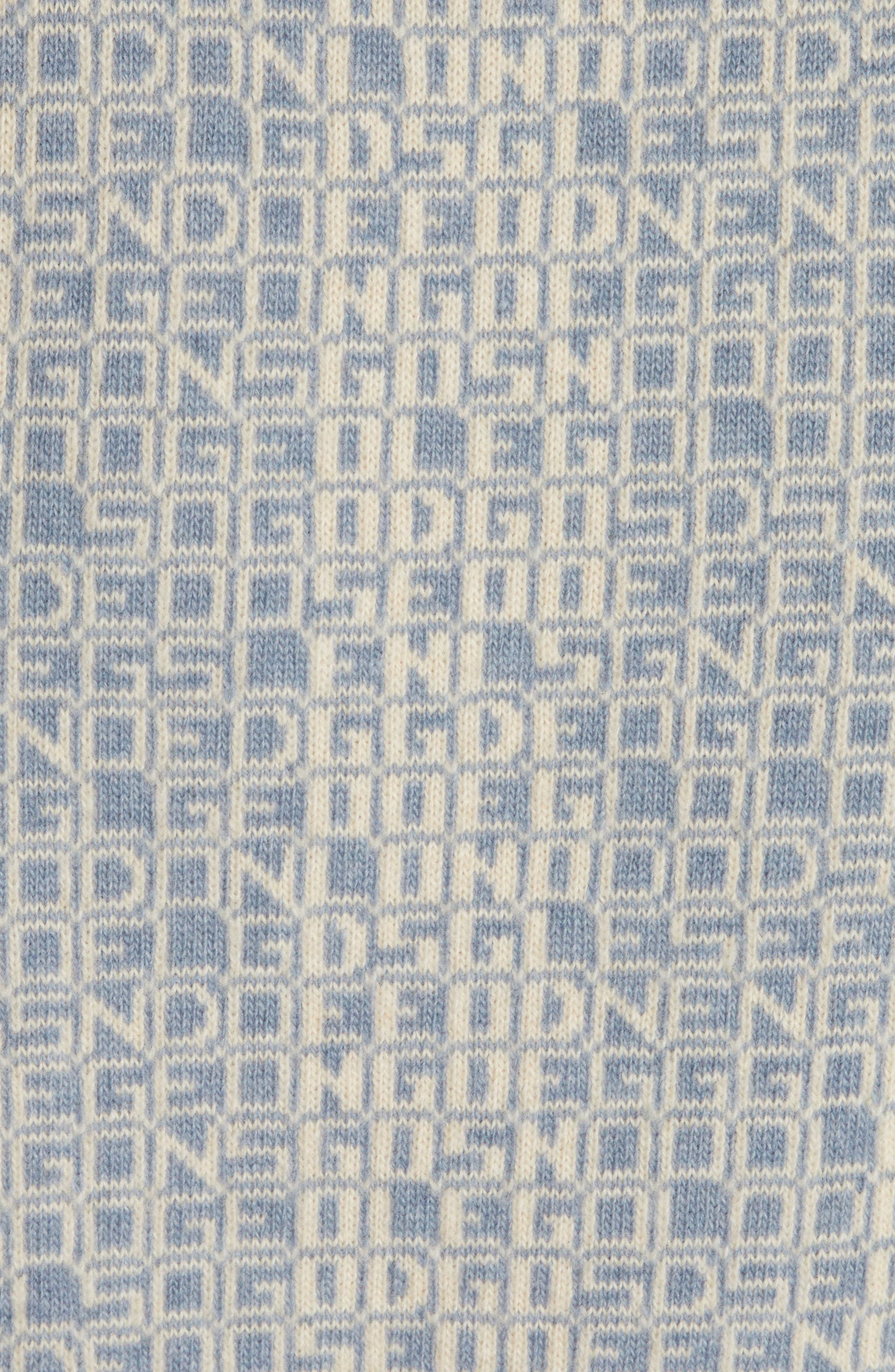 Golden Goose Logo Jacquard Wool & Cashmere Crop Sweater in Spring Lake/Lambs Wool at Nordstrom - 5