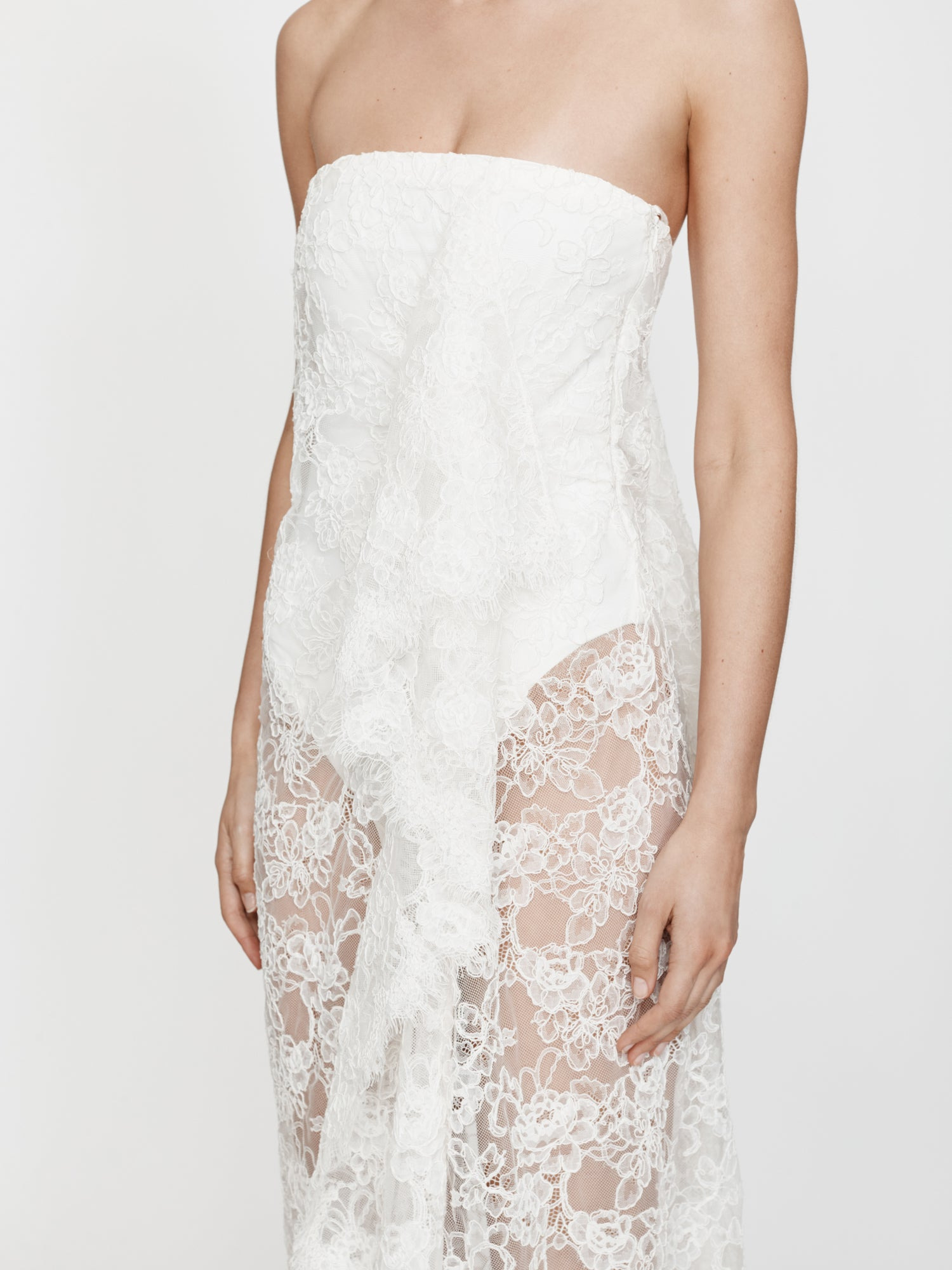 Floating Lace Strapless Gown - 6