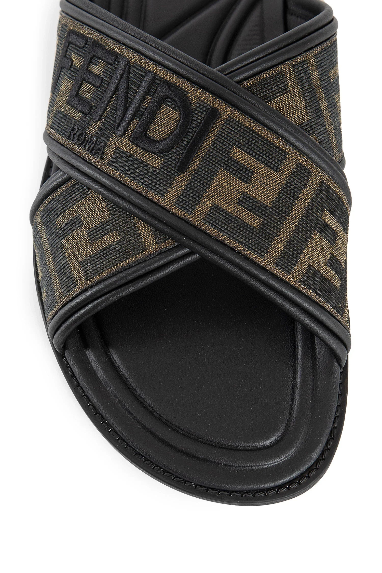FENDI MAN BLACK SLIDES - 5