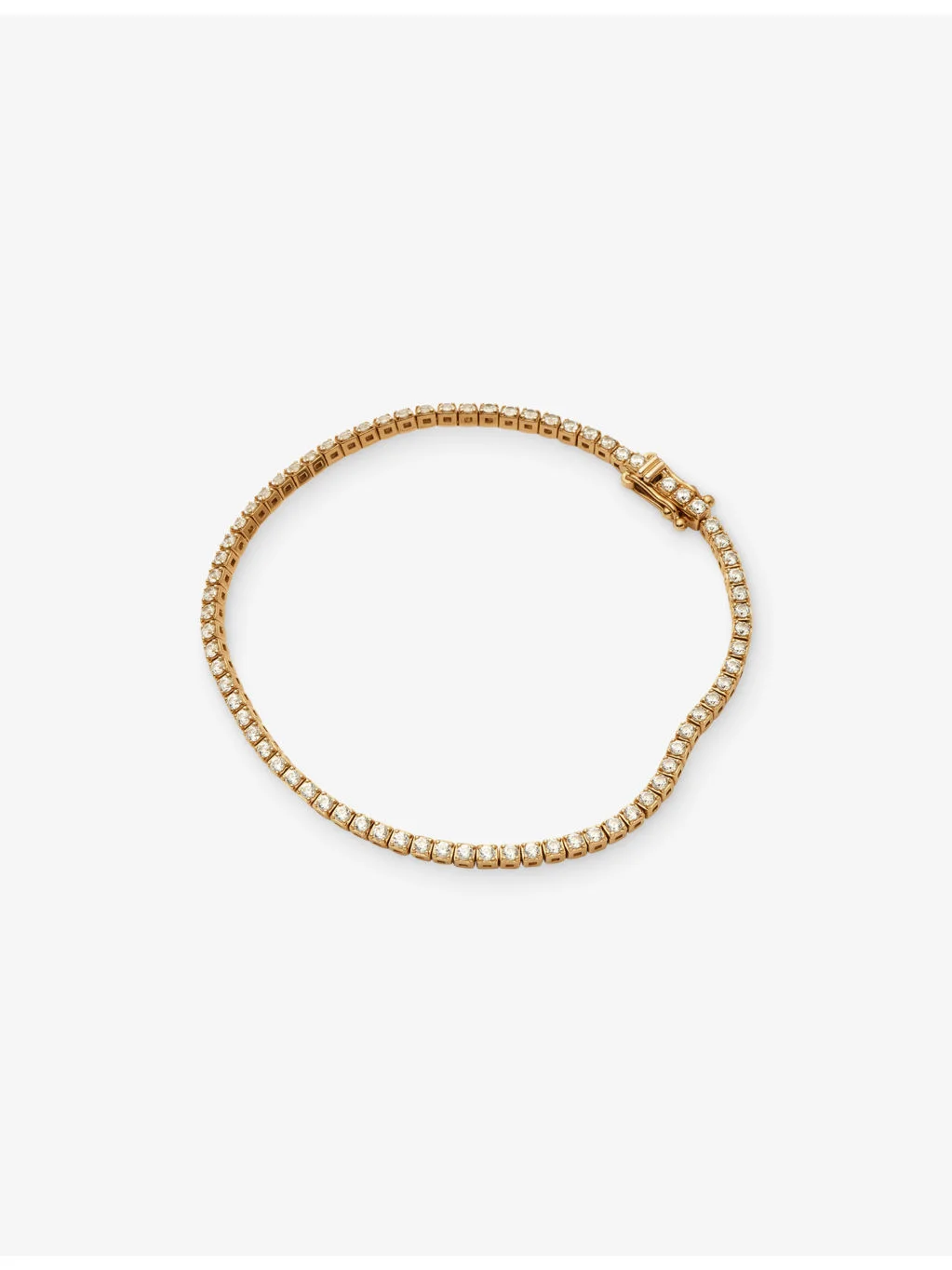 Solid 14ct Yellow Gold And Lab-Grown Diamond Tennis Bracelet - 1