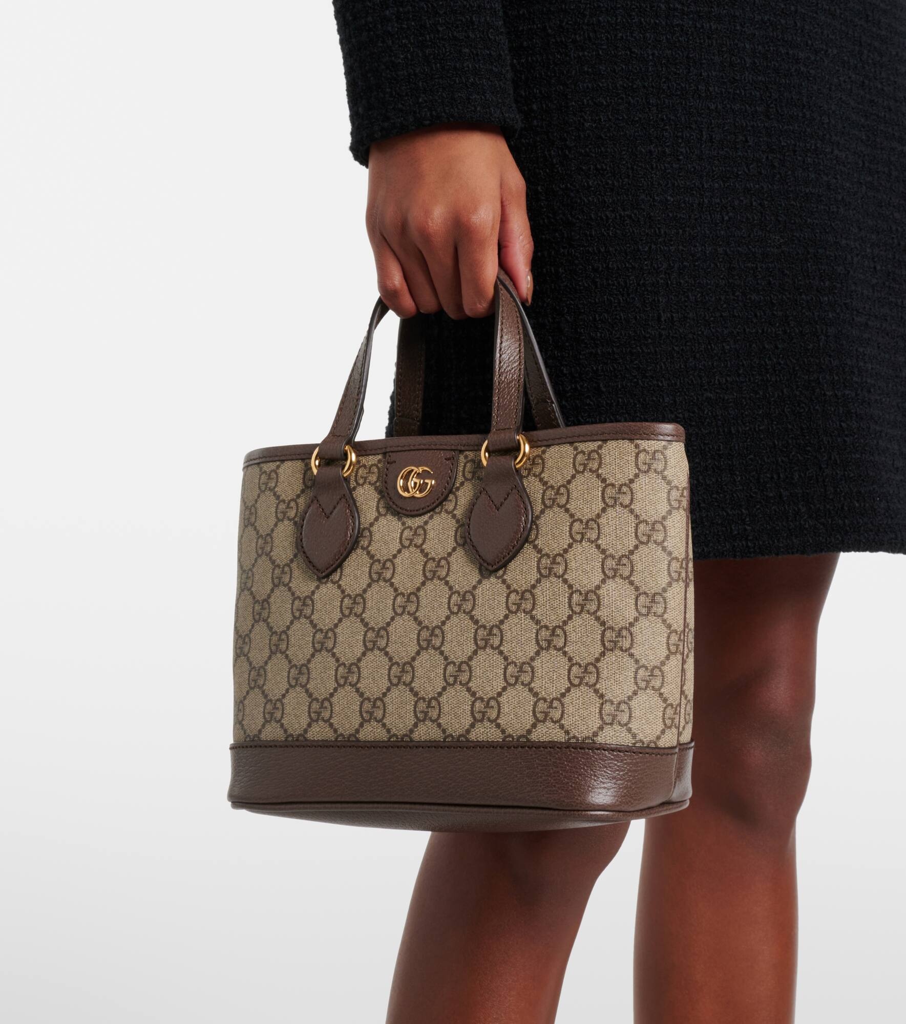 Ophidia Mini leather-trimmed tote bag - 2