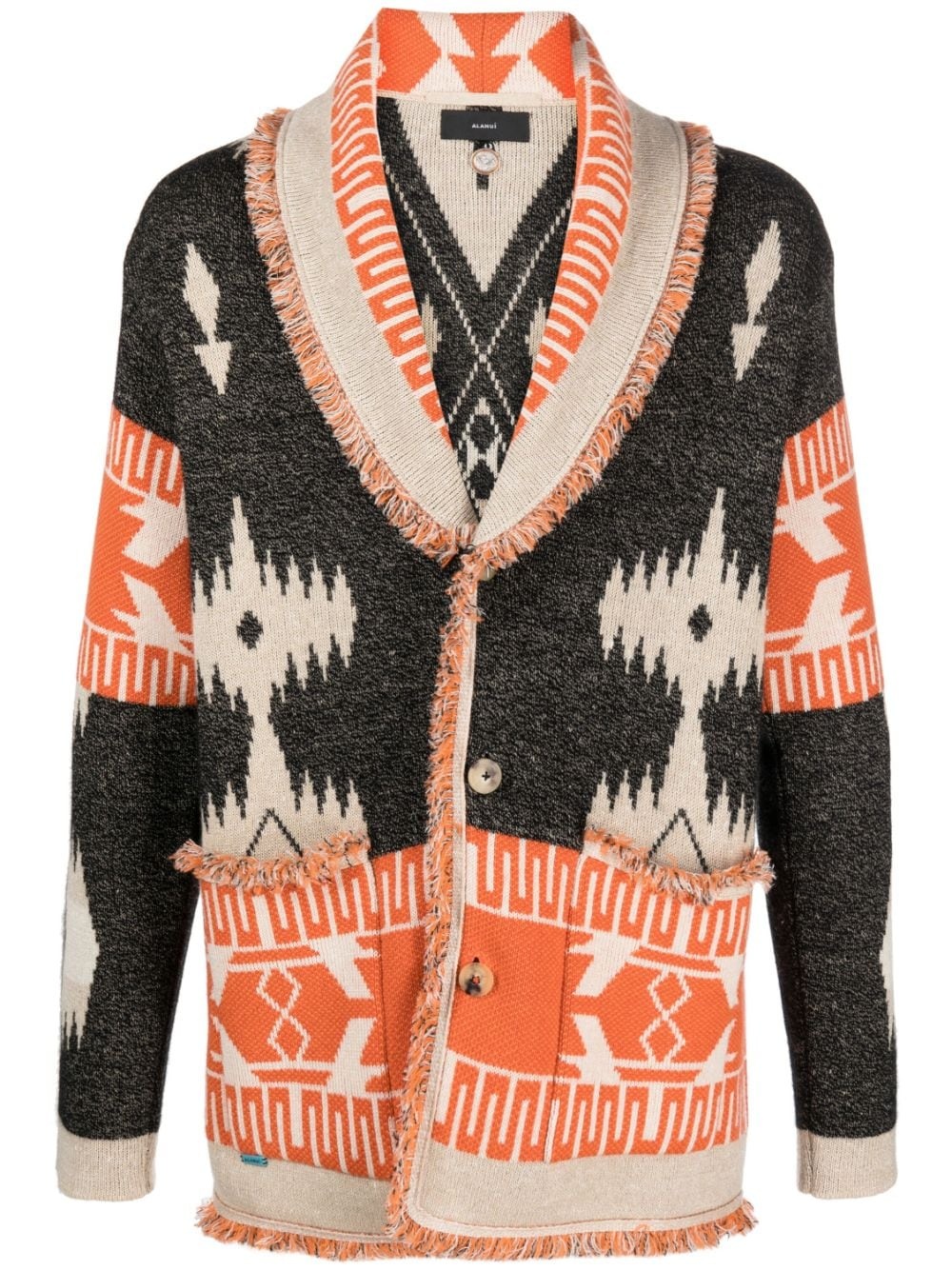 Icon jacquard V-neck cardigan - 1