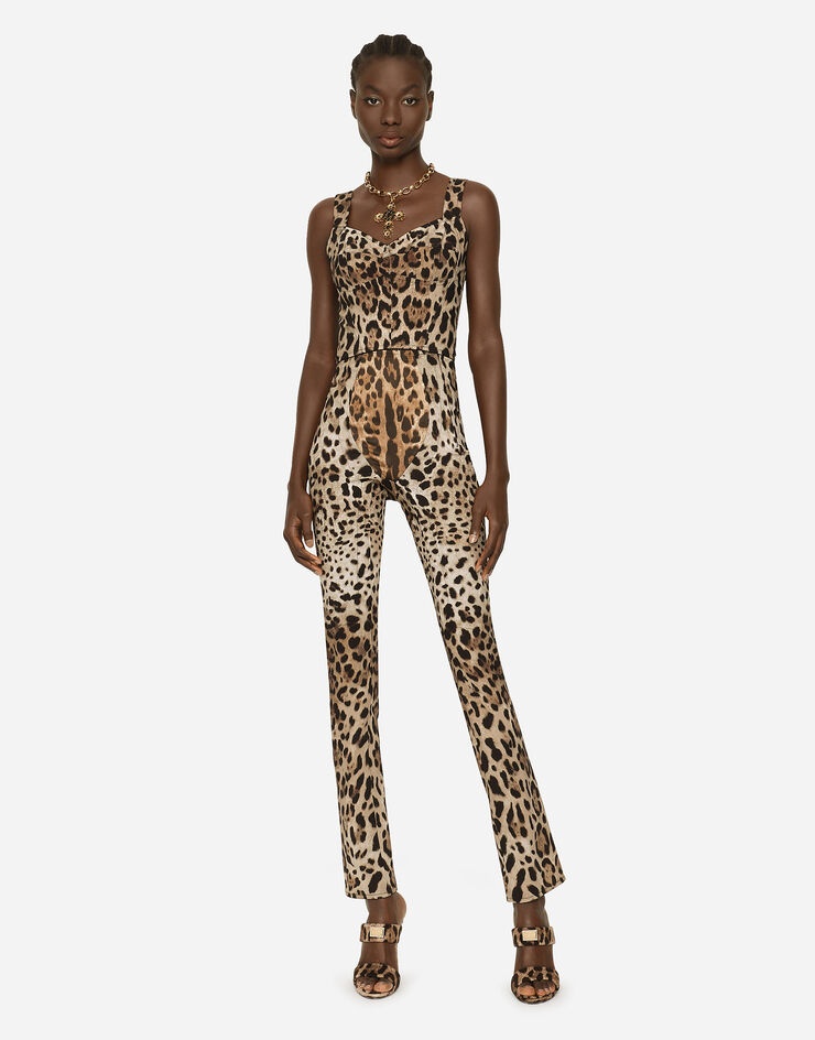 Leopard-print marquisette pants - 7