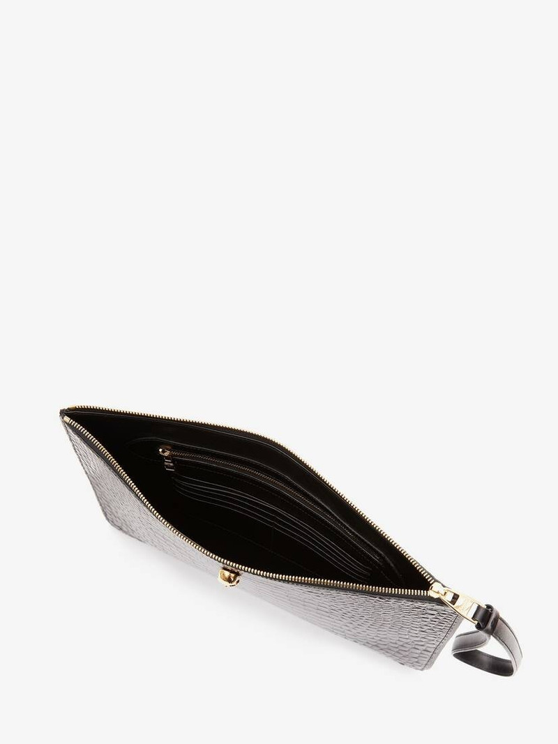 Alexander McQueen Skull Zip Pouch in Black outlook