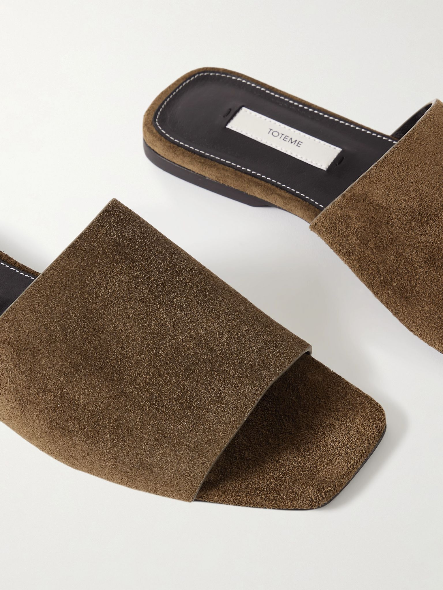 Suede slides Chocolate - 4