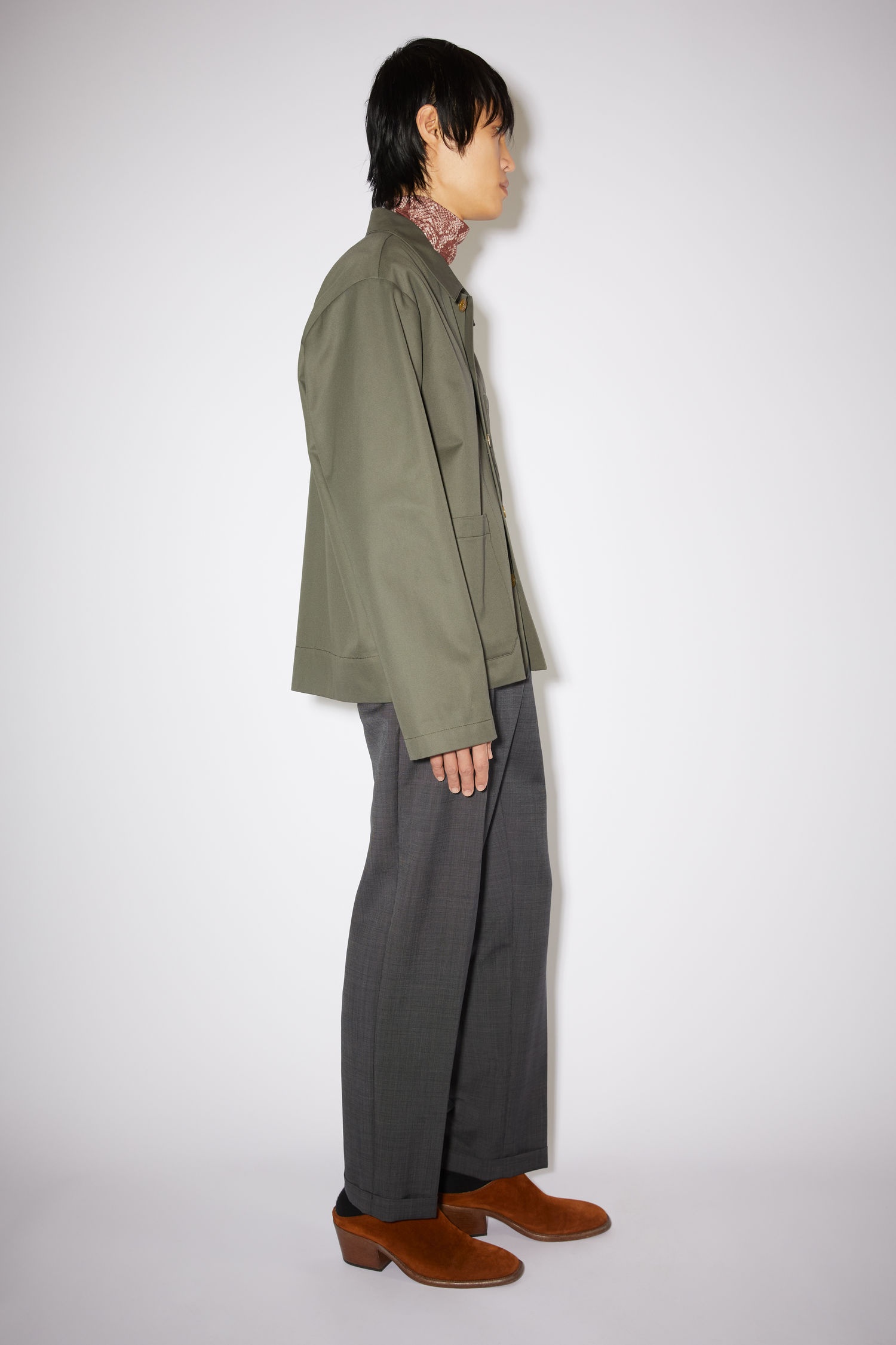 Cotton twill jacket - Olive green - 4