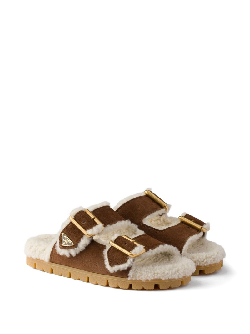 Prada shearling slides outlook