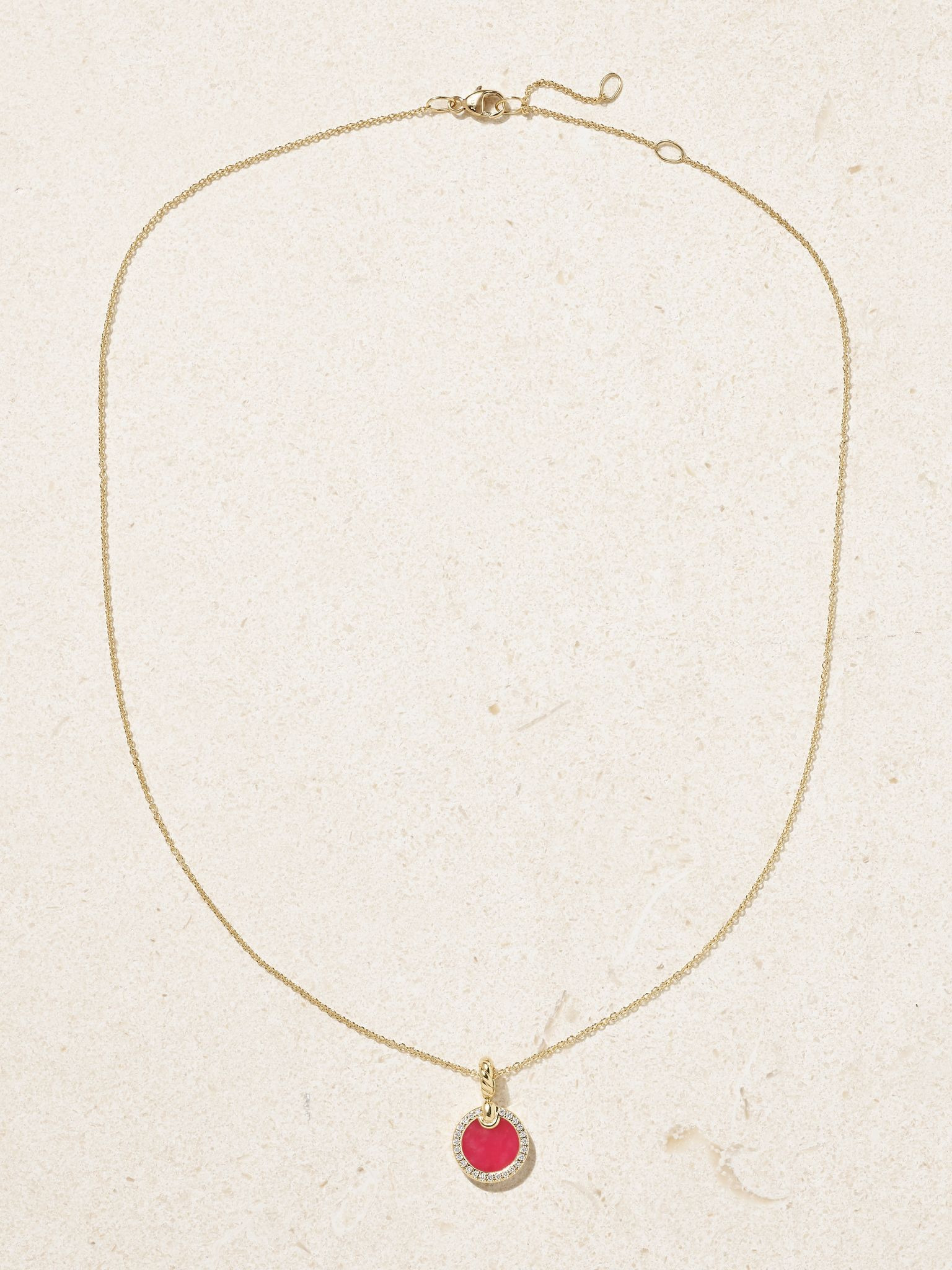 Petite Elements 18-karat gold, rhodonite and diamond necklace Gold - 4