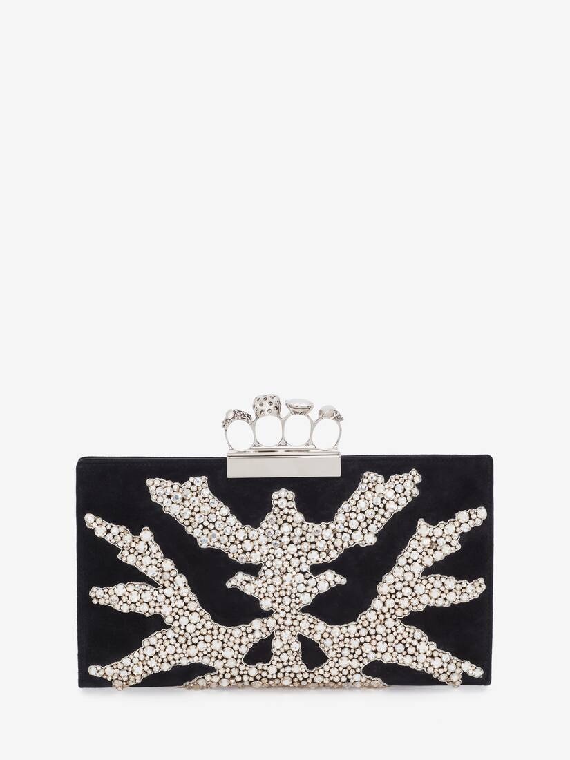 Women's Jewelled Flat Pouch in Black - 3