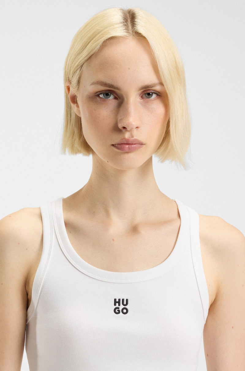 RIBBED TANK TOP WITH EMBROIDERED STACKED LOGO 5