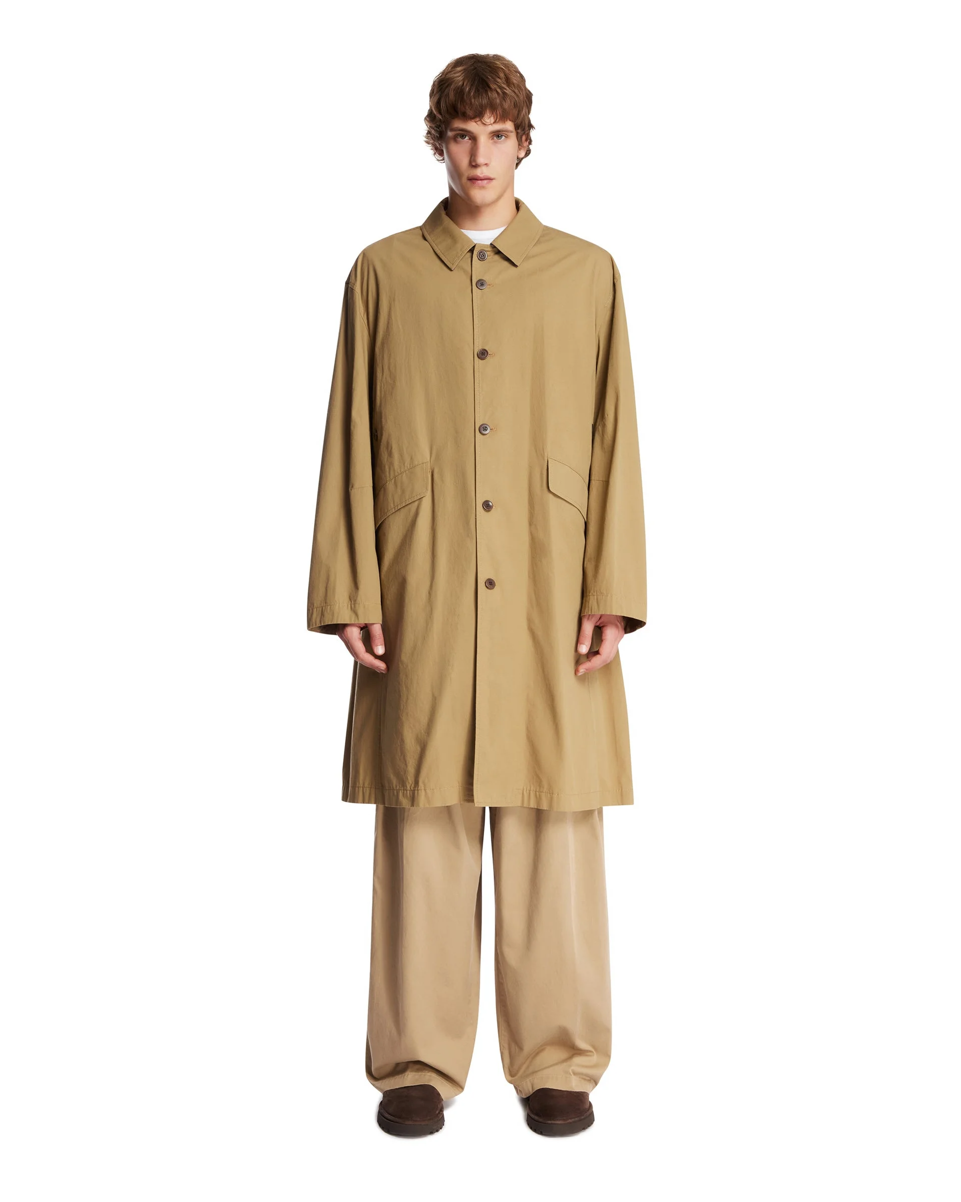 Beige Classic Collar Trench - 1