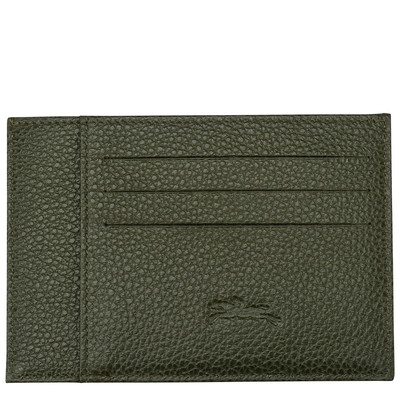 Longchamp Le Foulonné Card holder Khaki - Leather outlook