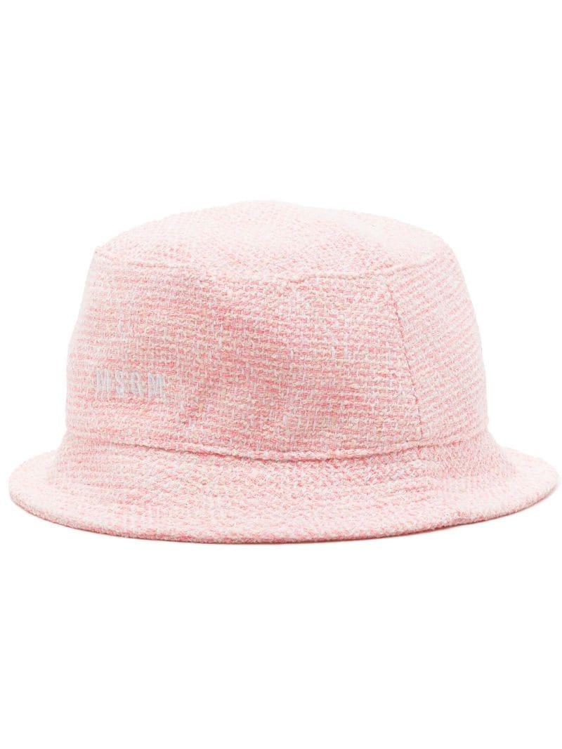 tweed embroidered bucket hat - 1