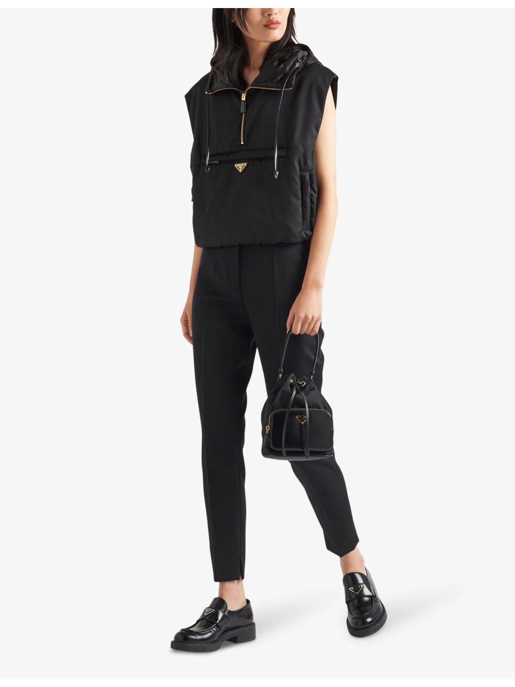 Re-Nylon brand-plaque recycled-polyamide vest - 2