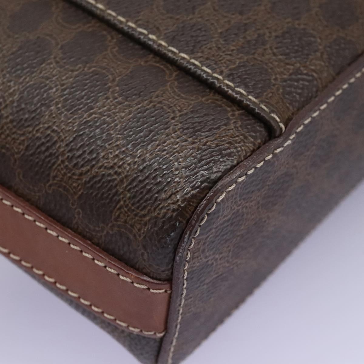 CELINE Macadam Canvas Vanity Hand Bag Pvc Leather Brown - 11
