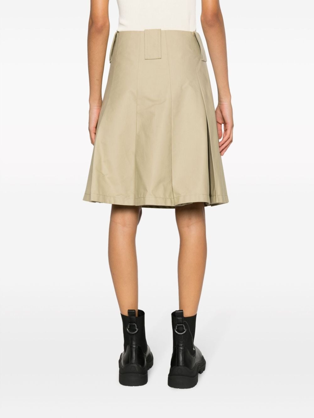 pleat-detail A-line midi skirt - 4