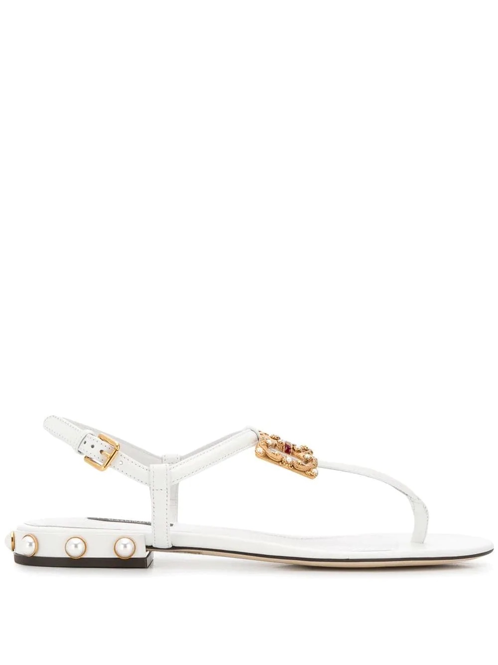 flat logo sandals - 1